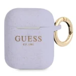 Guess GUA2SGGEU AirPods cover purple/purple Silicone Glitter