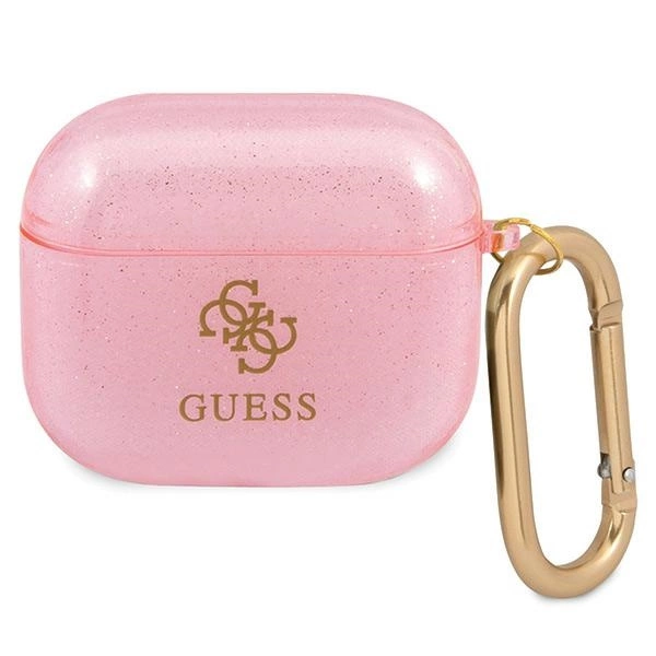 Guess GUA3UCG4GP AirPods 3 cover pink/pink Glitter Collection