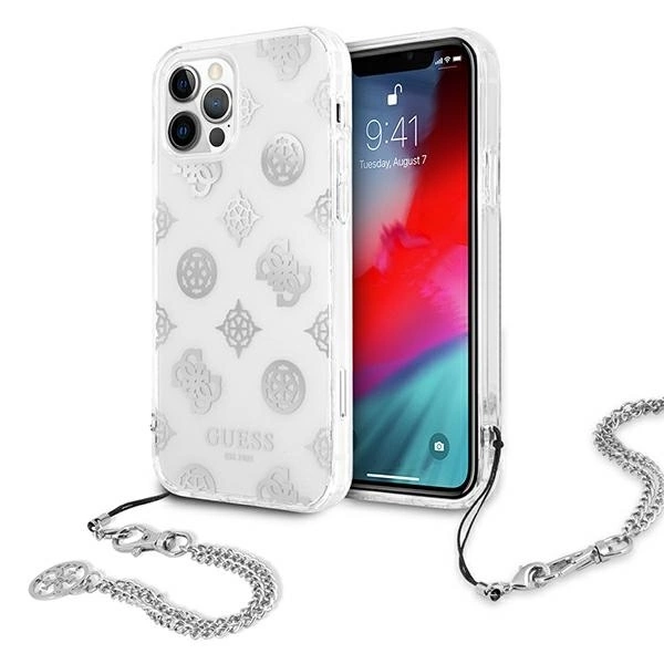 Guess GUHCP12LKSPESI iPhone 12 Pro Max 6.7" silver/silver hardcase Peony Chain Collection