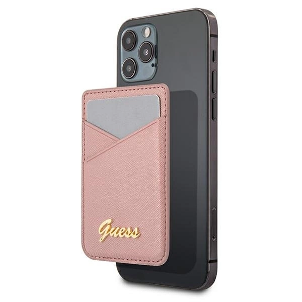 Guess Wallet Card Slot GUWMSSASLPI MagSafe Saffiano pink/pink