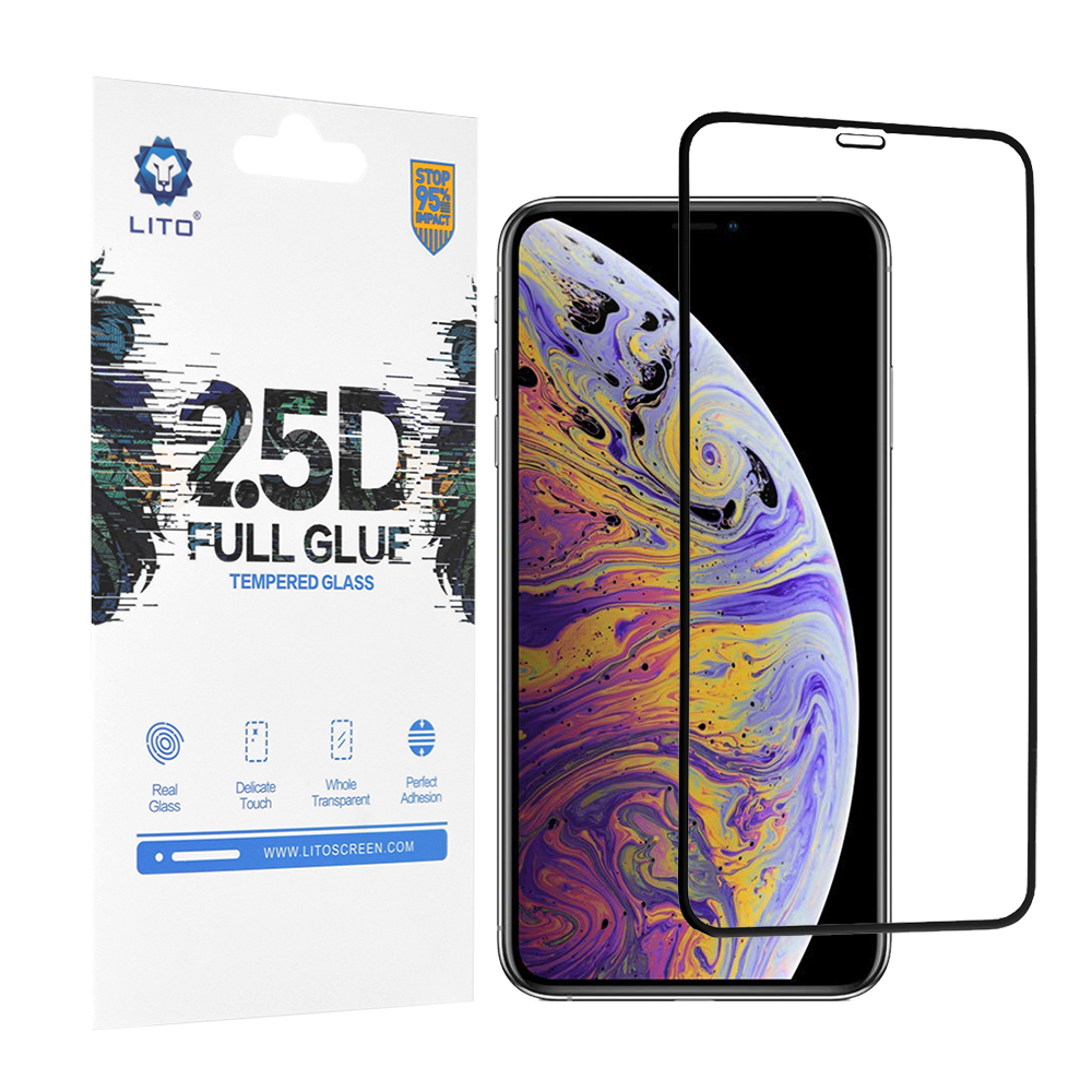 Lito - 2.5D FullGlue Glass - iPhone XS Max / iPhone 11 Pro Max - Black