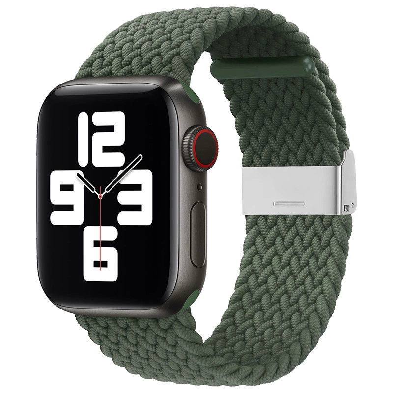 Strap Fabric Band for Watch Ultra / 9 / 8 / 7 / 6 / SE / 5 / 4 / 3 / 2 (49mm / 45mm / 44mm / 42mm) Braided Fabric Strap Watch Bracelet Green