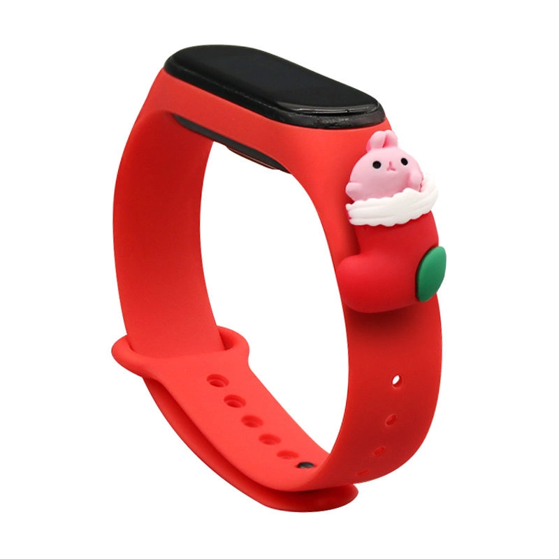 Strap Xmas Wristband for Xiaomi Mi Band 4 / Mi Band 3 Christmas Silicone Strap Bracelet Red (Santa 1)