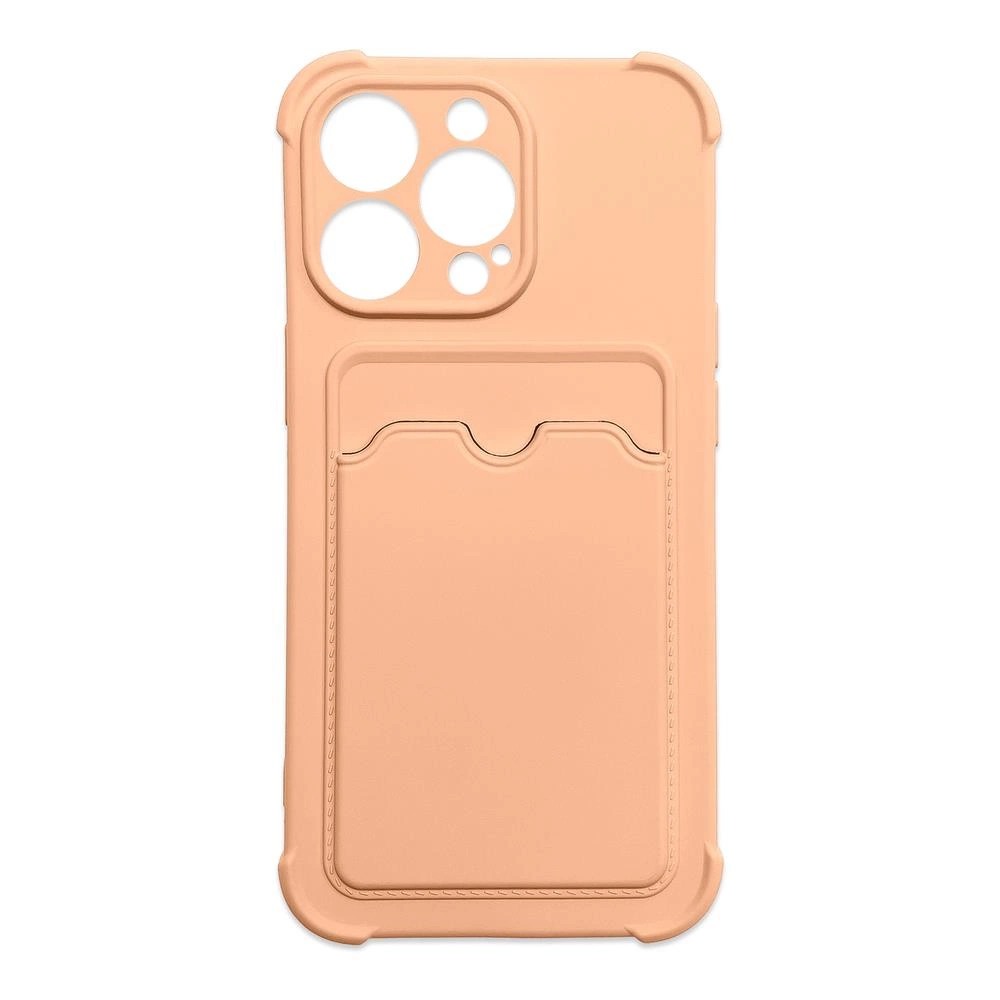 Card Armor Case Pouch Cover for iPhone 11 Pro Card Wallet Silicone Armor Air Bag Cover Pink