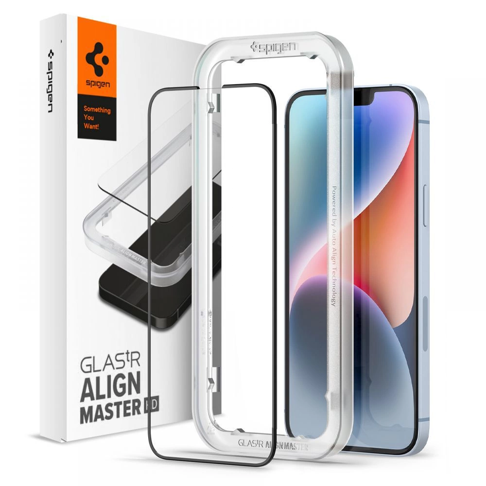 Spigen ALM Glass FC Tempered Glass for iPhone 13 / 13 Pro / 14 - Black