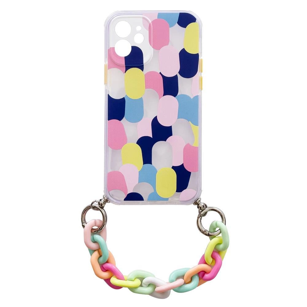 Color Chain Case gel flexible elastic case cover with a chain pendant for Samsung Galaxy A42 5G multicolour  (1)