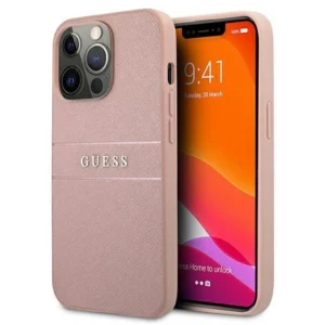 Guess GUHCP13XPSASBPI iPhone 13 Pro Max 6.7" pink/pink hardcase Saffiano Stripe