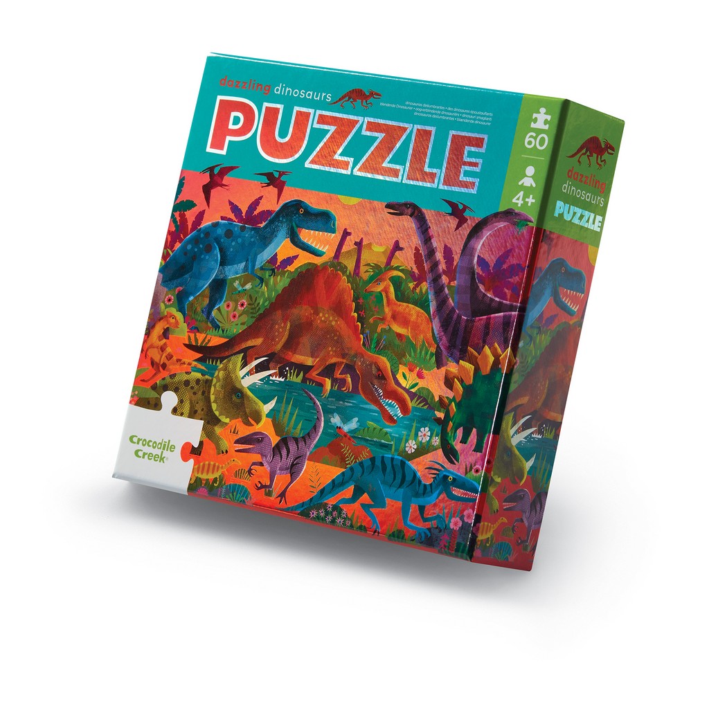 60-pc Foil Puzzle Dazzling Dinosaurs