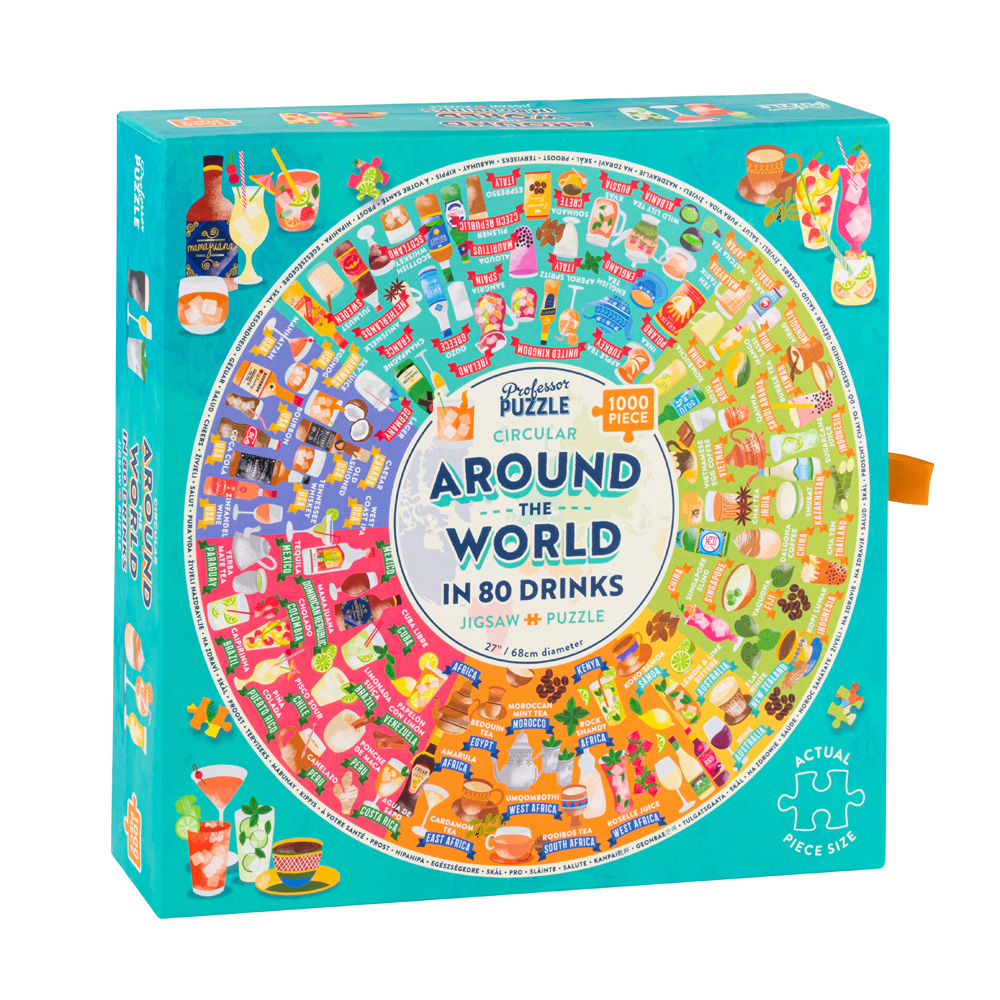 Around the World in 80 Drinks Circular Jigsaw (1000 pcs)