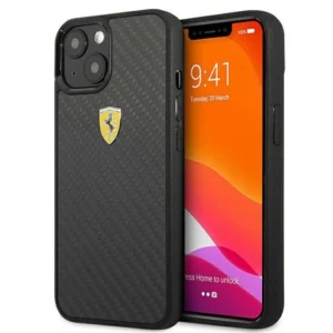 Ferrari FEHCP13SFCABK iPhone 13 mini 5.4" black/black hardcase On Track Real Carbon