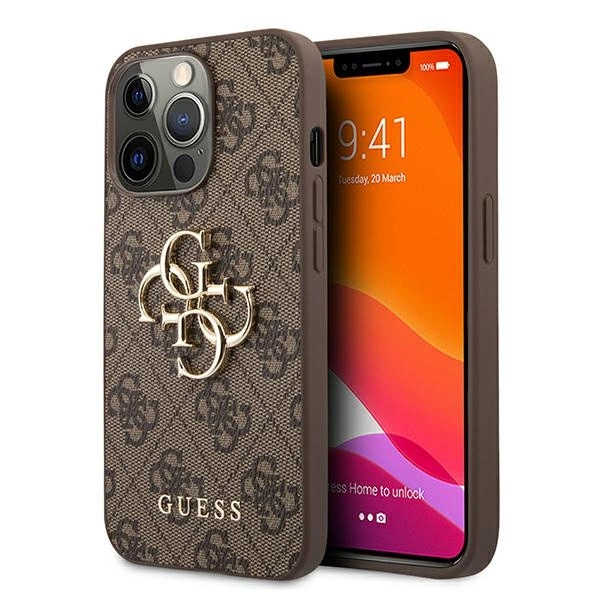 Guess GUHCP13L4GGMBR iPhone 13 Pro / 13 6.1" brown/brown hardcase 4G Big Metal Logo