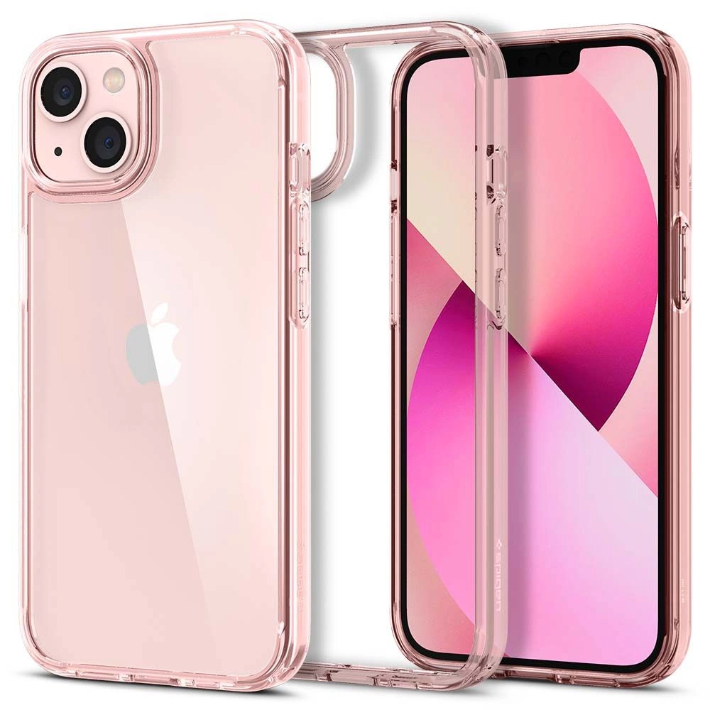 Spigen Ultra Hybrid iPhone 13 Case - Pink/Transparent