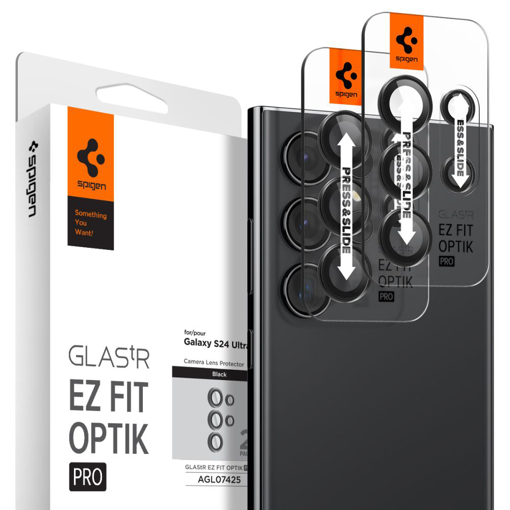 Spigen - Optik.tR EZ Fit Pro Camera Glass (2 pack) - Samsung Galaxy S24 Ultra - Black