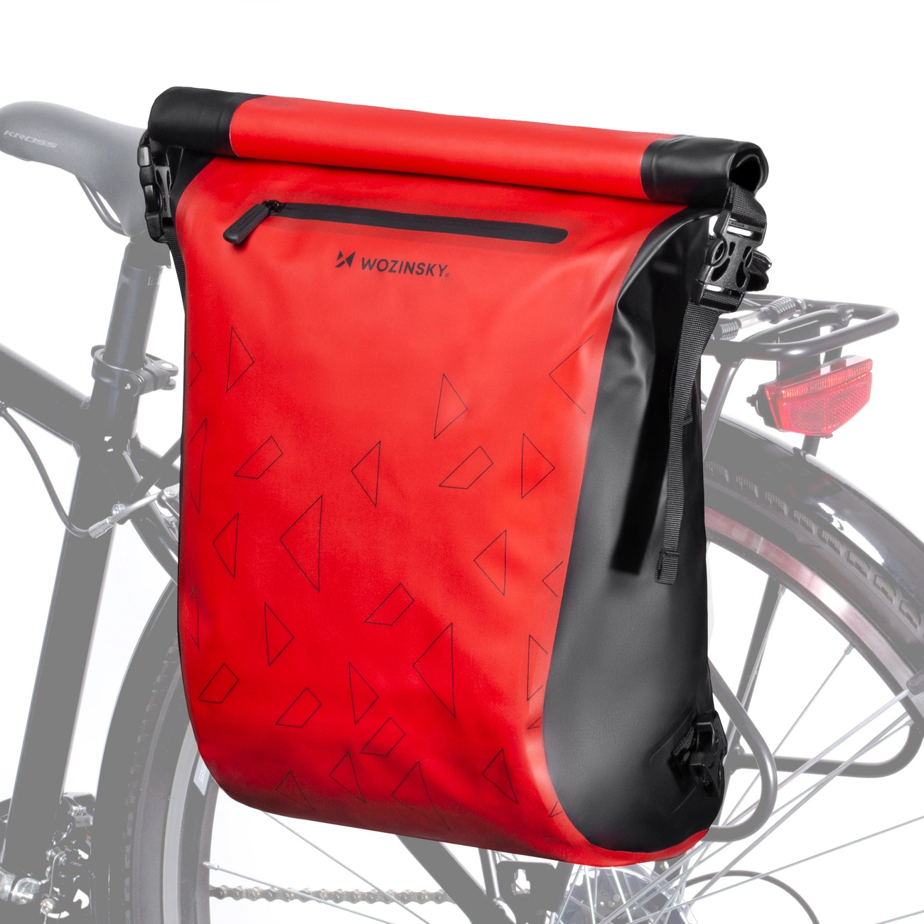 Wozinsky waterproof backpack for bicycle trunk bike bag 2in1 23l red (WBB31RE)