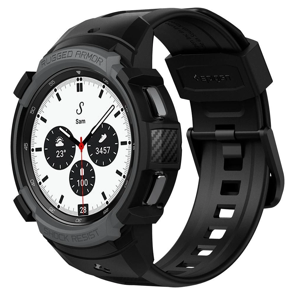 Spigen Rugged Armor Pro Case with Strap for Samsung Galaxy Watch 4 Classic 42mm - Gray