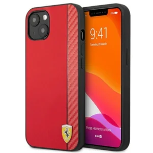 Ferrari FESAXHCP13SRE iPhone 13 mini 5.4" red/red hardcase On Track Carbon Stripe