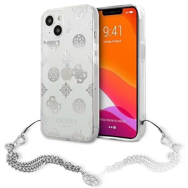 Guess GUHCP13SKPESI iPhone 13 mini 5.4" silver/silver hardcase Peony Chain Collection