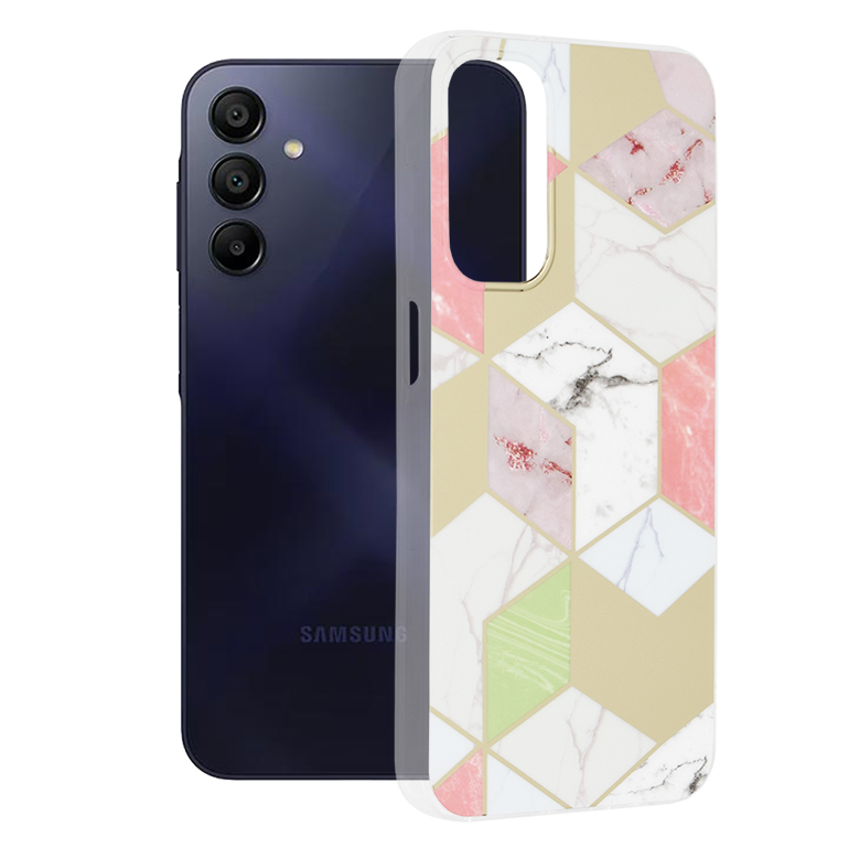 Techsuit - Marble Series - Samsung Galaxy A15 4G / A15 5G - Purple Hex