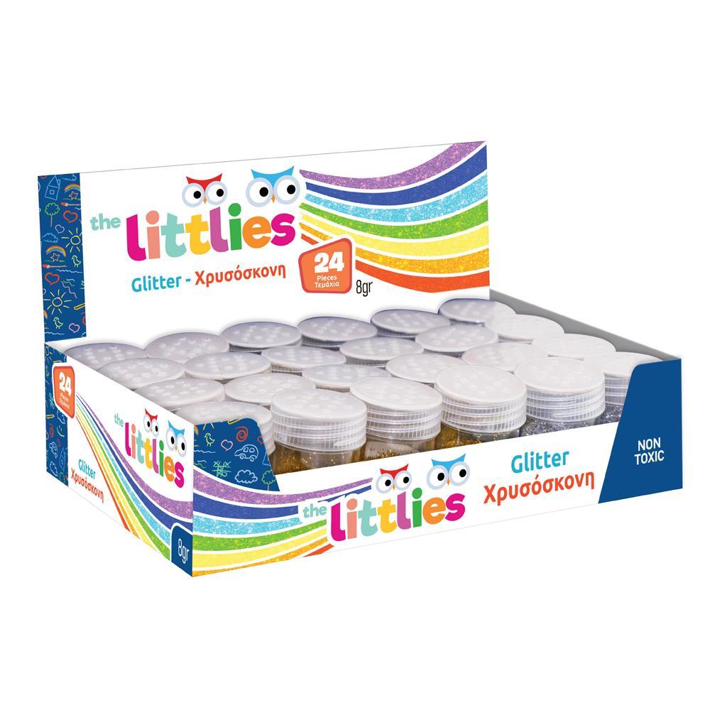 Χρυσόσκονη Glitter The Littlies 8 γρ. σε Display 2 Χρώματα (16 Χρυσό και 8 Ασημί)