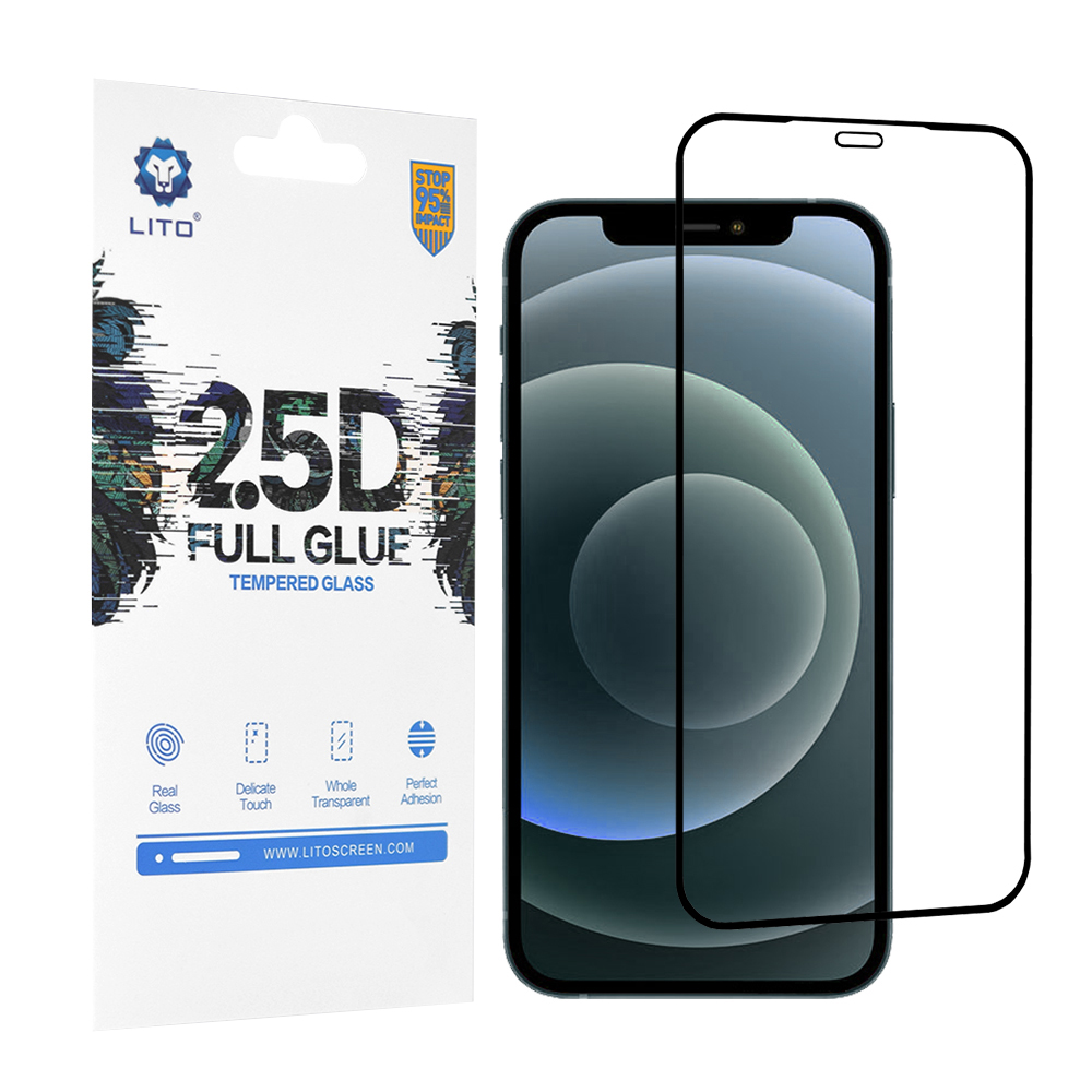 Lito - 2.5D FullGlue Glass - iPhone 12 Pro Max - Black