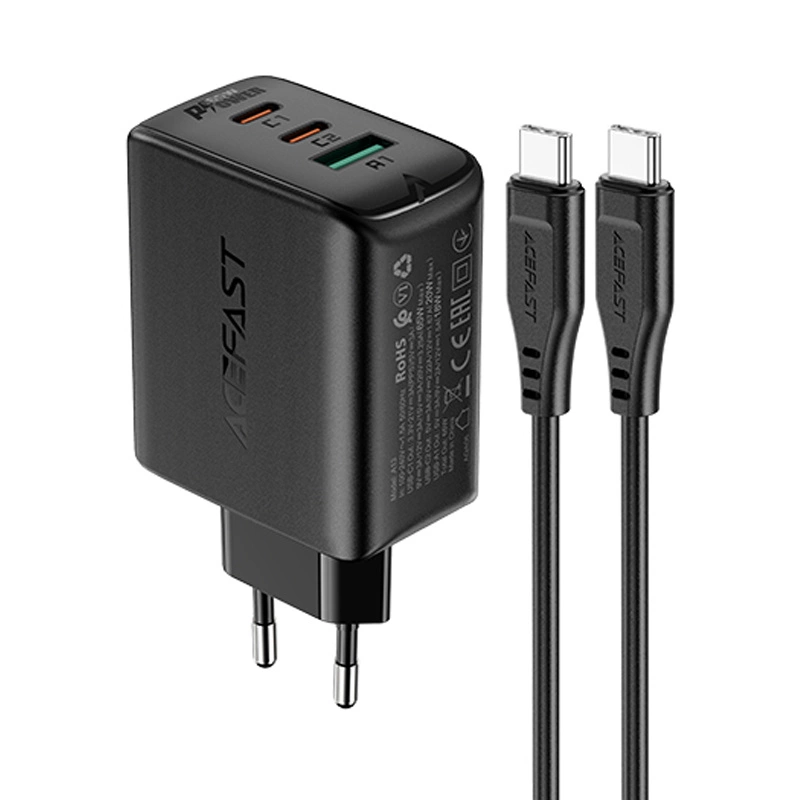 Acefast 2in1 wall charger 2x USB-C / USB-A 65W