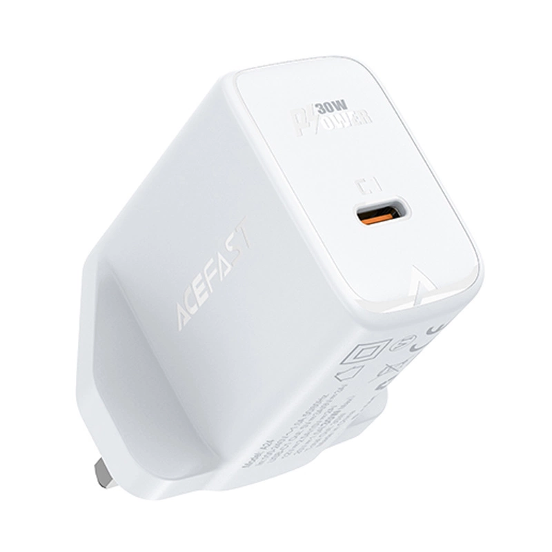 Acefast GaN wall charger (UK plug) USB Type C 30W