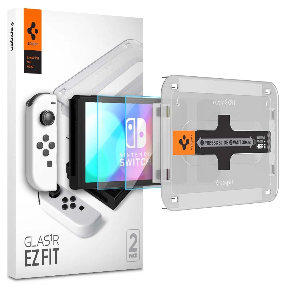 Spigen Glas.tR EZ Fit Tempered Glass for Nintendo Switch OLED - 2 pcs.