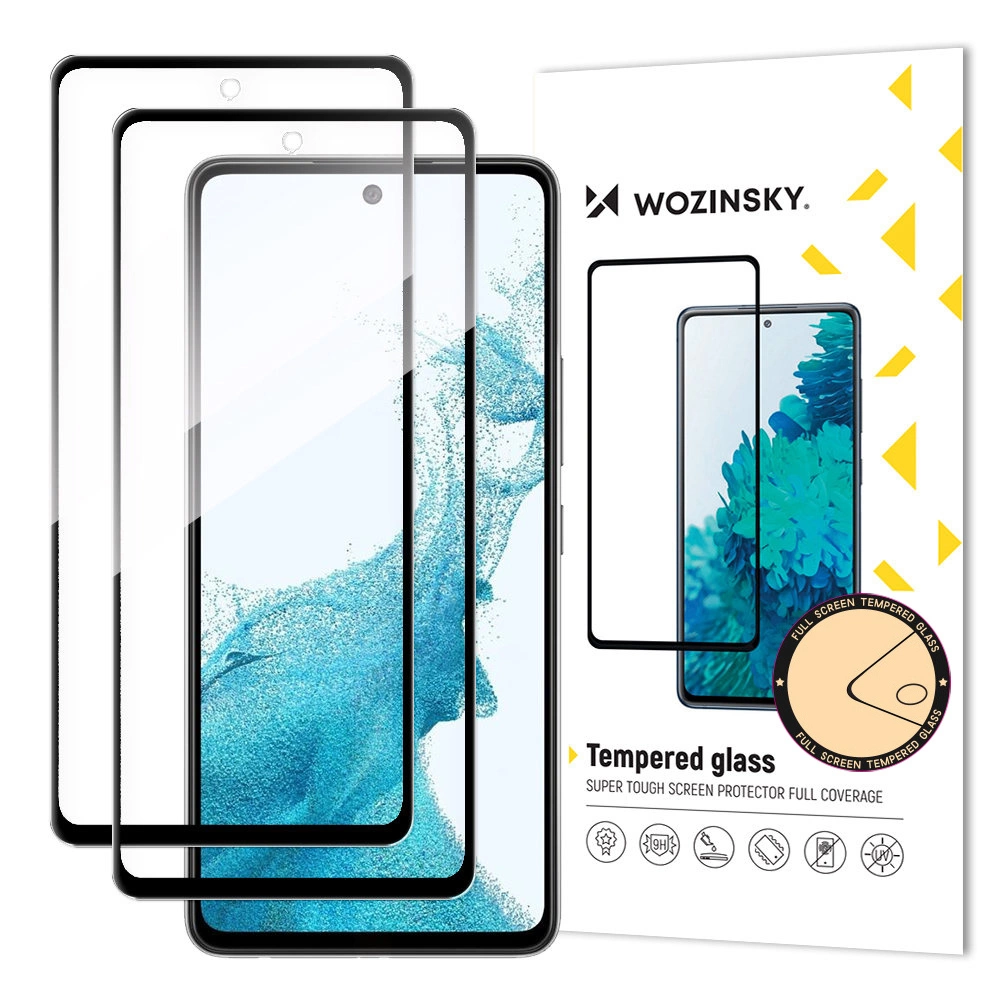 Wozinsky 2x Set Super Tough Full Glue Tempered Glass Full Screen with Frame Case Friendly Samsung Galaxy A53 5G Black