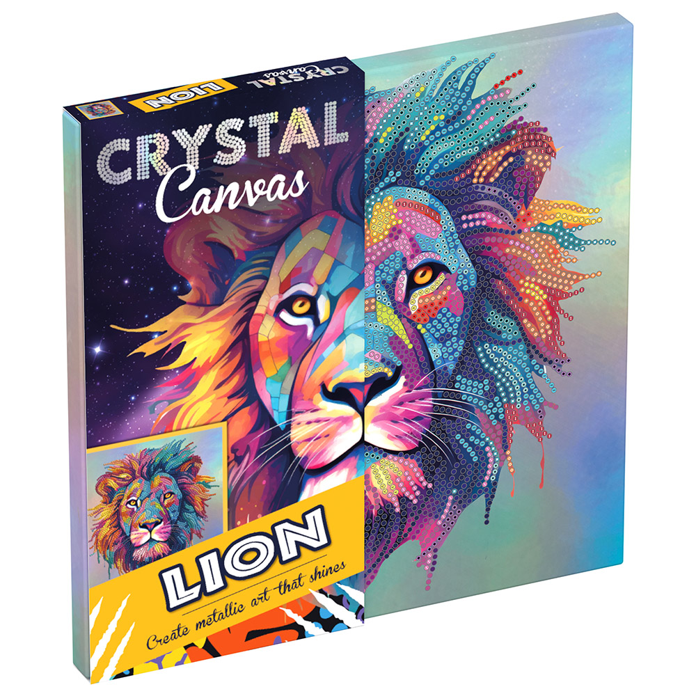 Crystal Creations Metallic Foil Canvas 30 x 30: Lion