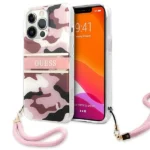 Guess GUHCP13LKCABPI iPhone 13 Pro / 13 6.1" pink/pink hardcase Camo Strap Collection