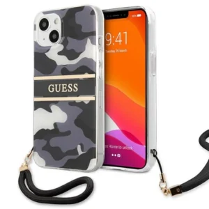 Guess GUHCP13MKCABBK iPhone 13 6.1" black/black hardcase Camo Strap Collection