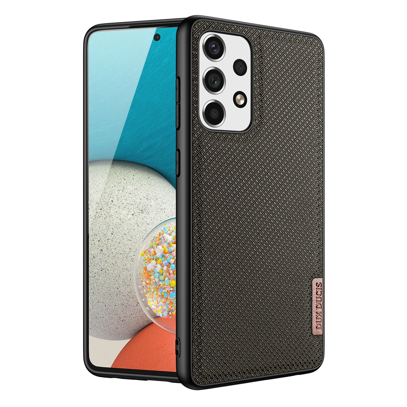 Dux Ducis Fino case is made of nylon material for Samsung Galaxy A73 green