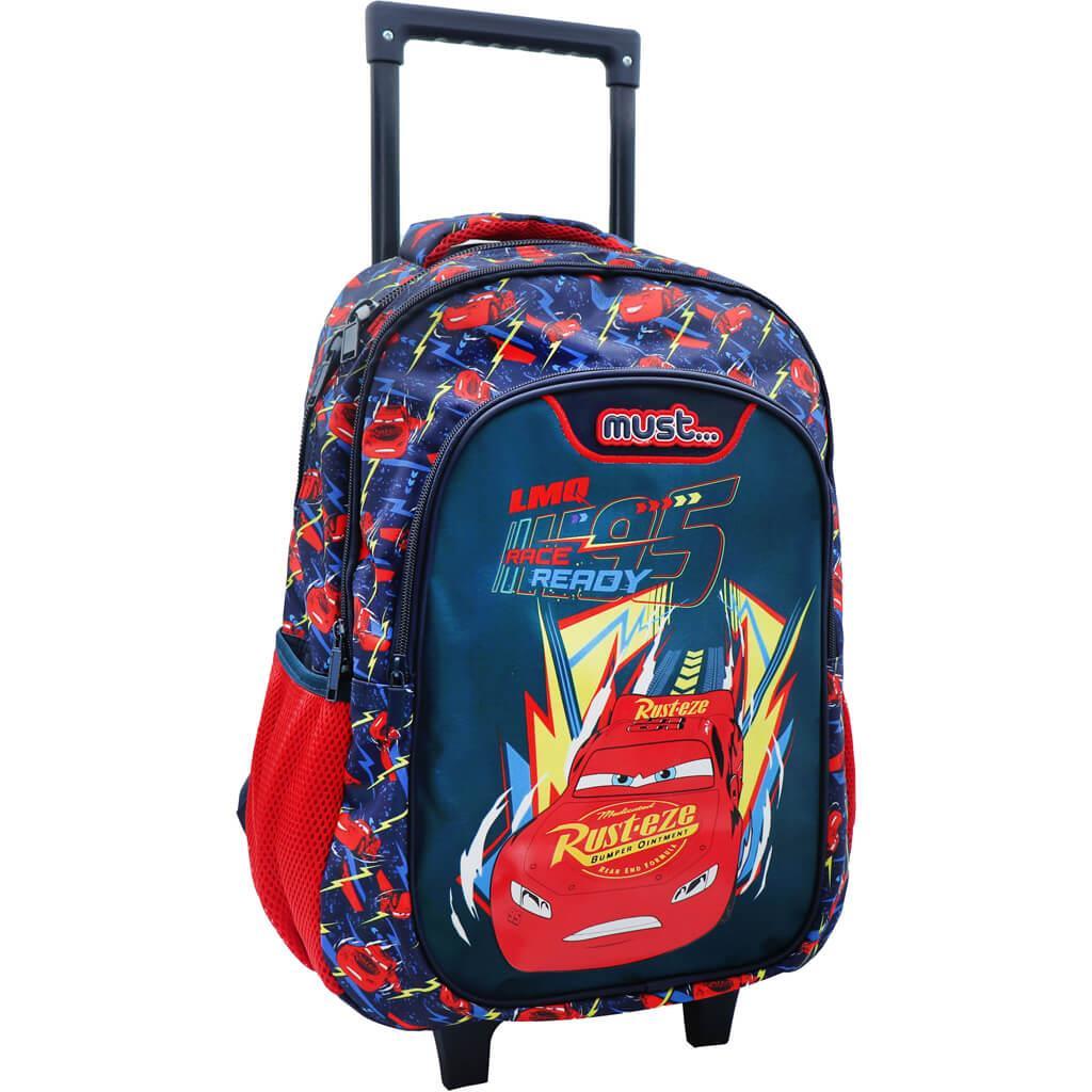 Σχολική Τσάντα Τρόλεϊ Δημοτικού Disney Cars Race Ready Must 3 Θήκες