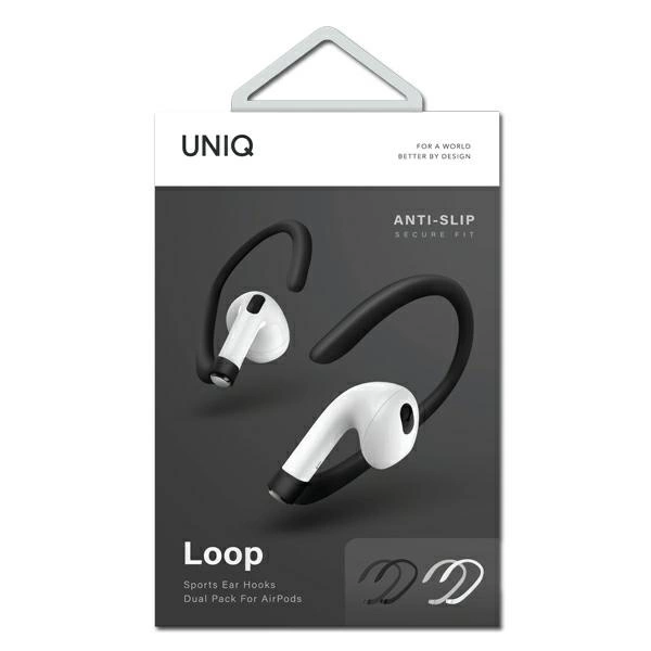 Uniq Loop Sports Ear Hooks for AirPods - white and black