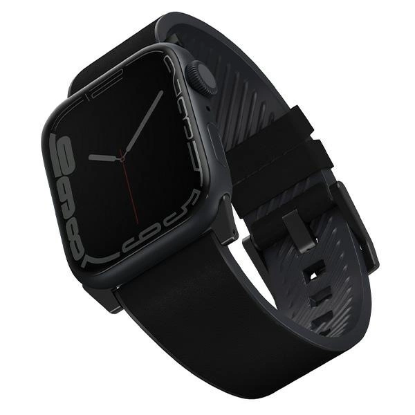 Uniq Straden Leather Hybrid Strap for Apple Watch 1/2/3/4/5/6/7/8/SE/SE2/Ultra 42/44/45/49mm - Black