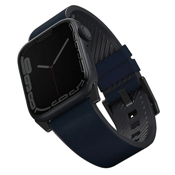 Uniq Straden Leather Hybrid Strap for Apple Watch 1/2/3/4/5/6/7/8/SE/SE2/Ultra 42/44/45/49mm - blue