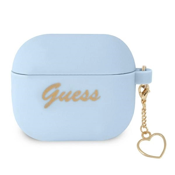 Guess GUA3LSCHSB AirPods 3 cover blue/blue Silicone Charm Heart Collection