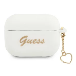 Guess GUAPLSCHSH AirPods Pro cover white/white Silicone Charm Heart Collection