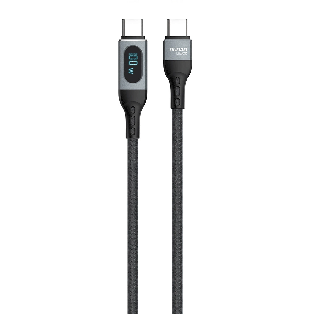 Dudao L7MaxC USB-C - USB-C PD 100W 1m Cable with Display - Black