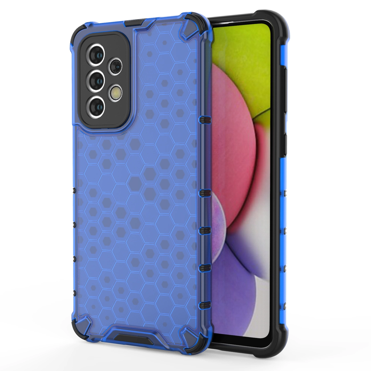 Honeycomb case armored cover with a gel frame for Samsung Galaxy A33 5G blue