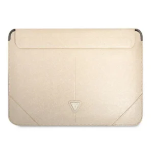 Guess Saffiano Triangle Logo case for a 16" laptop - beige