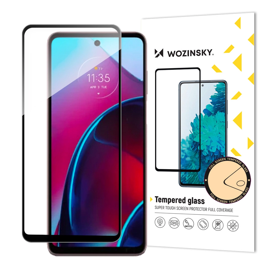 Wozinsky Full Glue Tempered Glass Motorola Moto G Stylus 2022 9H Full Screen Tempered Glass with Black Frame