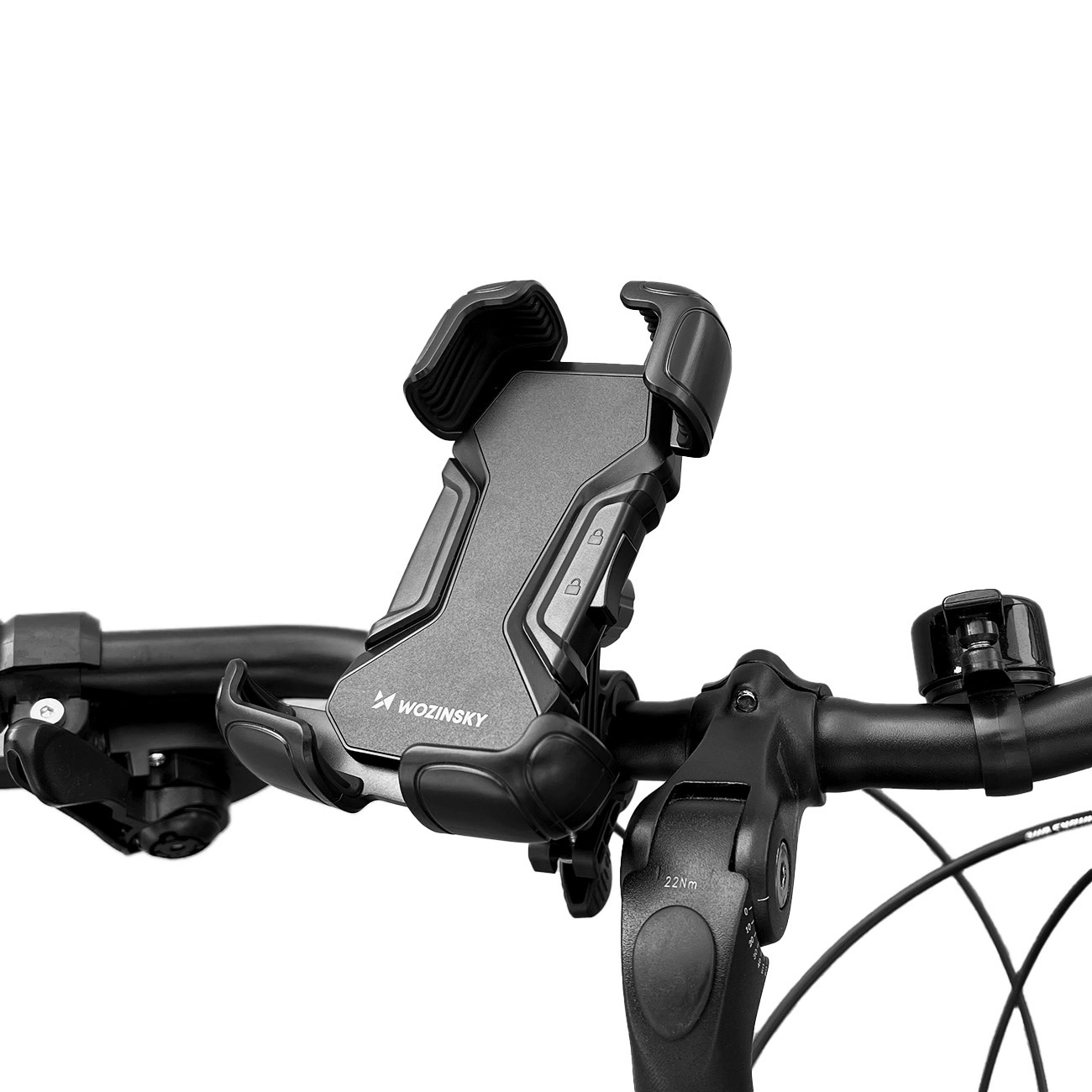 Wozinsky strong phone holder for the handlebar of a bicycle