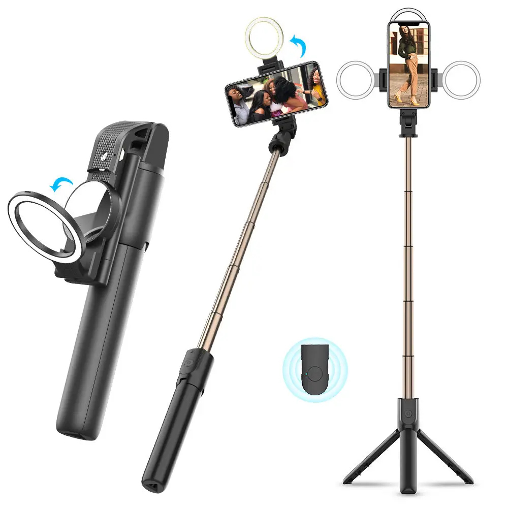 Techsuit - Selfie Stick (K13) - Compact Tripod Mount with Bluetooth Remote Control