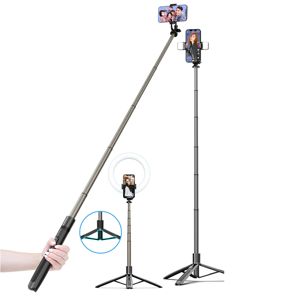 Techsuit - Selfie Stick (Q06) - Stable Tripod with Bluetooth Remote Control