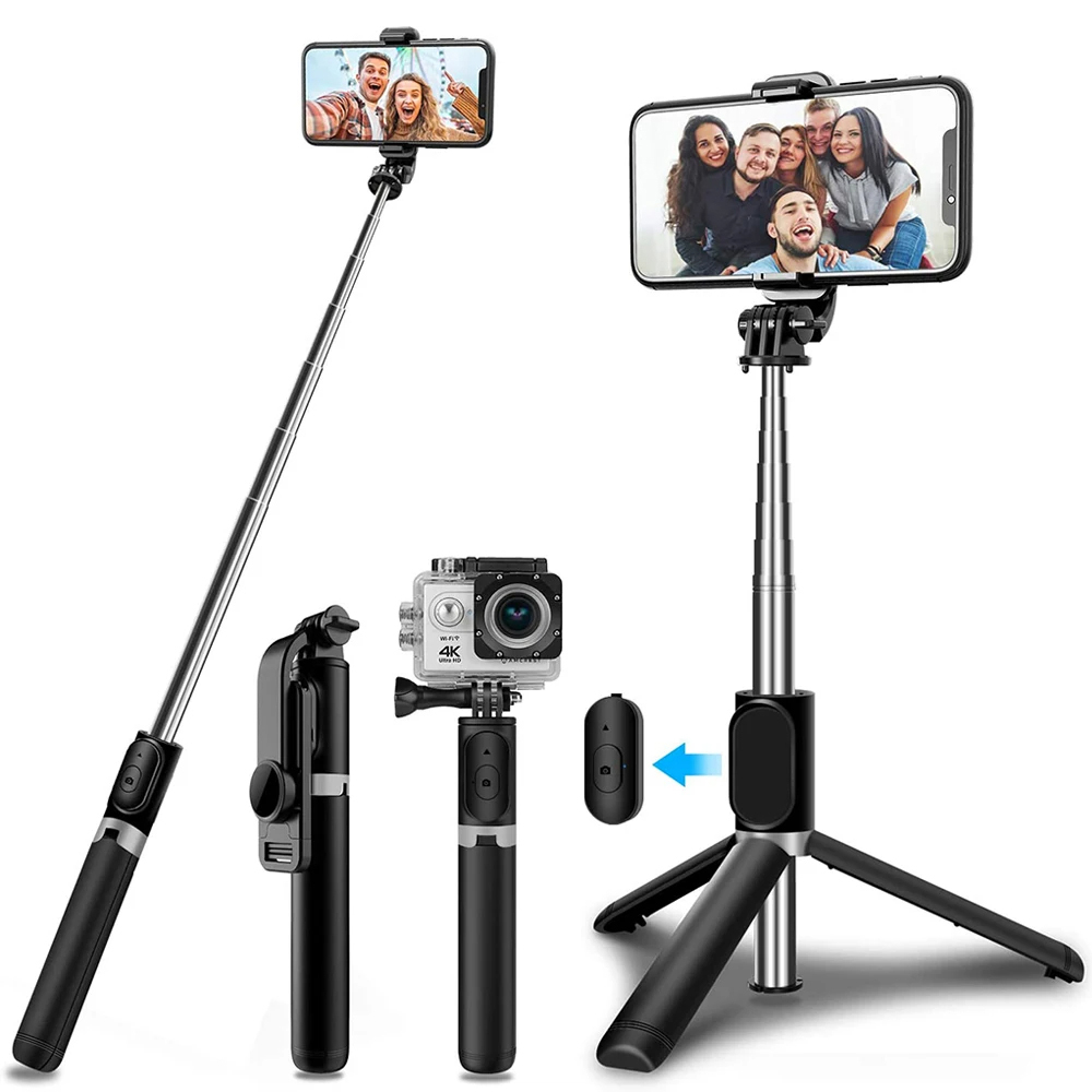 Techsuit - Selfie Stick (Q02) - Foldable Tripod with Bluetooth Remote Control