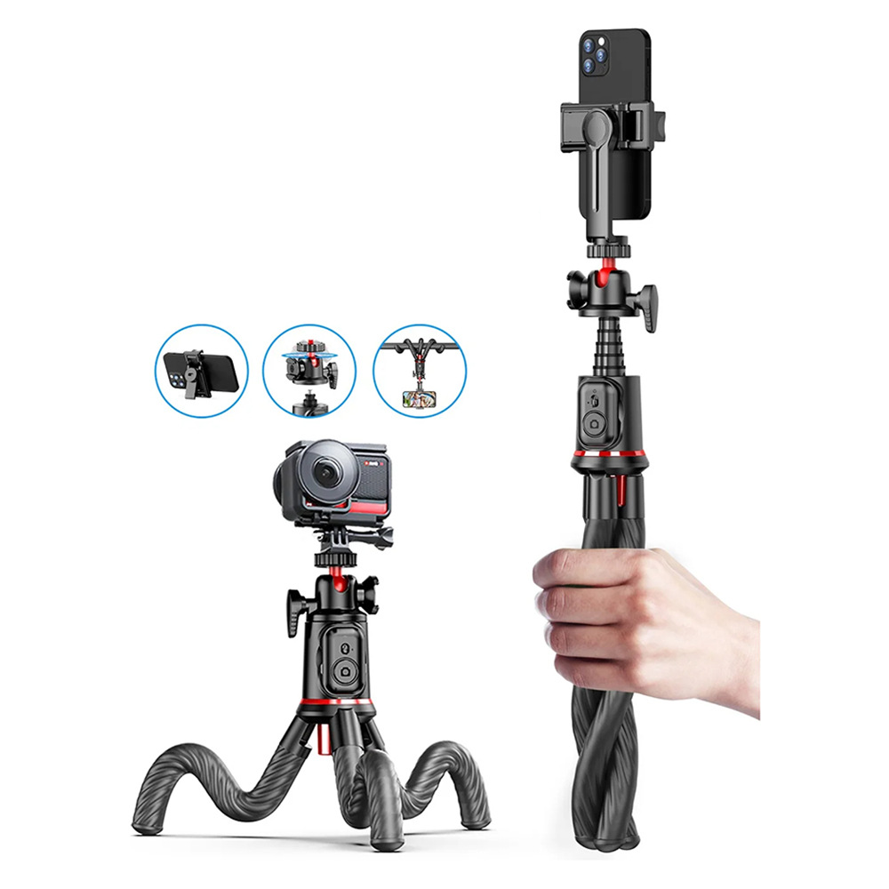 Techsuit - Selfie Stick (C03) - with Flexible Telescopic Pole Tripod