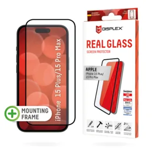 Displex - Premium Real Glass Full Cover - iPhone 16 Pro Max - Black