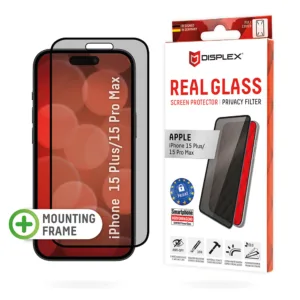 Displex - Premium Real Glass Privacy Full Cover - iPhone 16 Pro Max - Black