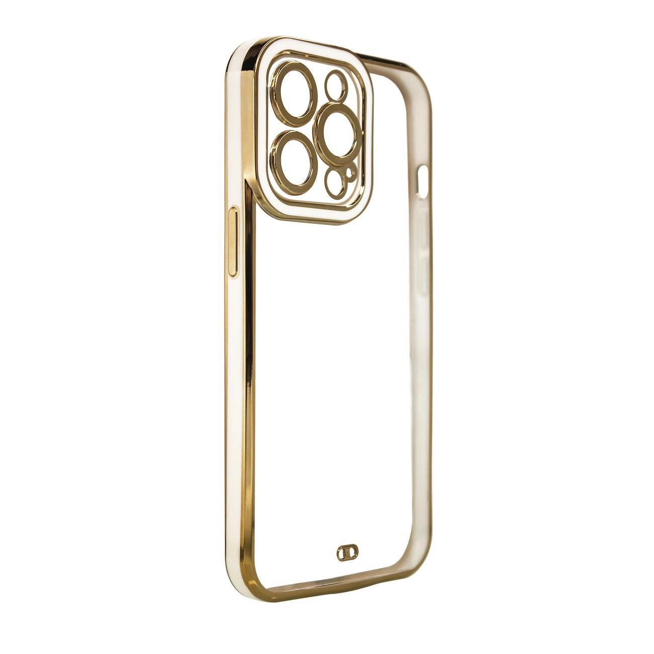 Fashion Case Case for Samsung Galaxy A12 5G Gold Frame Gel Cover White